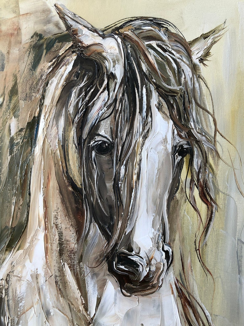 Arabian Horse Oil Painting on Canvas Farmhouse Wall Art Animal - Etsy