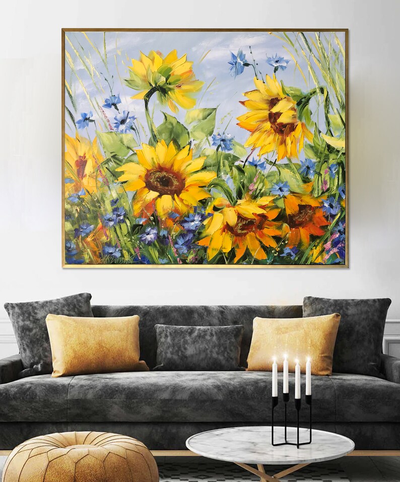 Ukraine Sunflower Oil Painting Original Art Work Sunflowers - Etsy