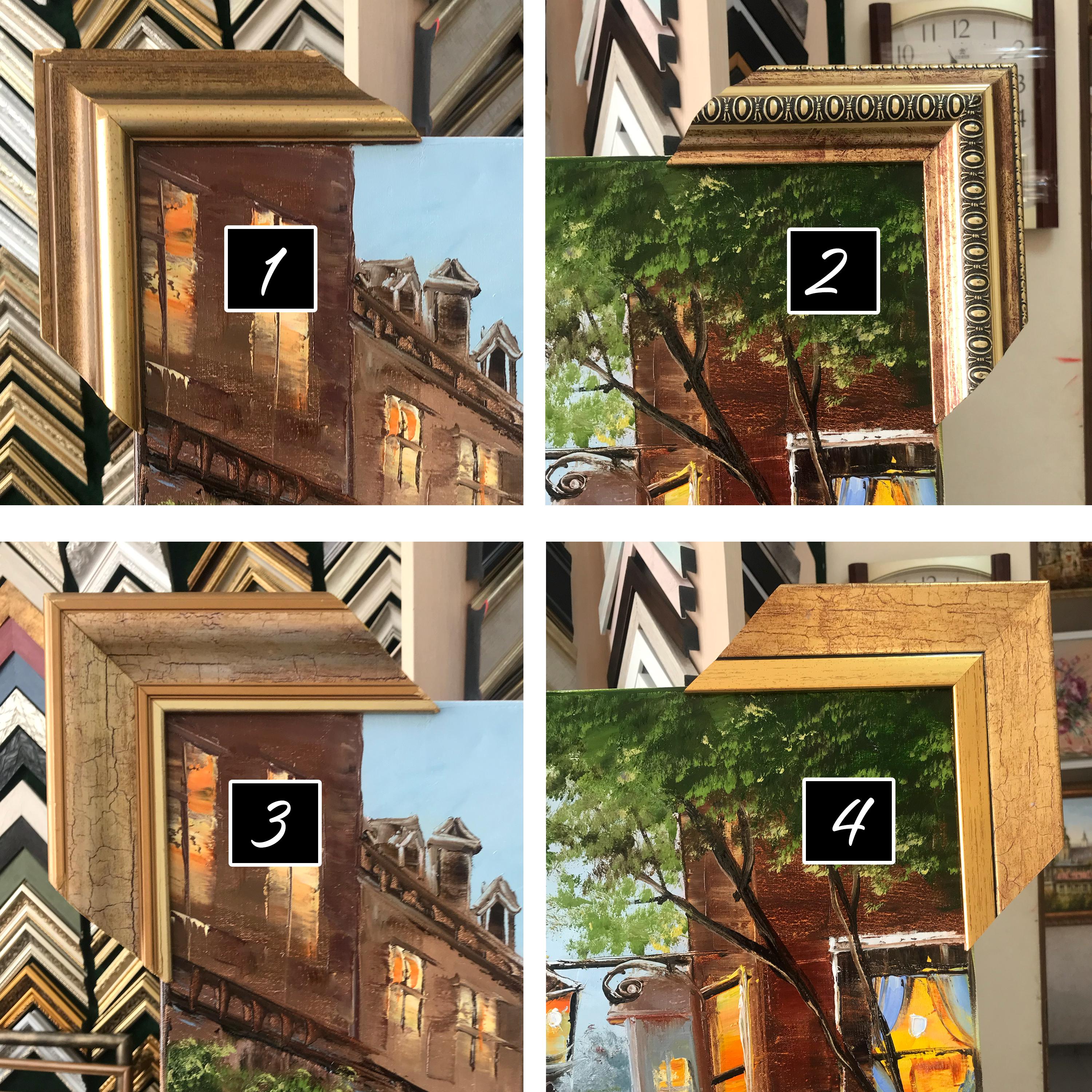 キャンバスに描かれたヨーロッパの街の風景画 ヨーロッパの都市アート