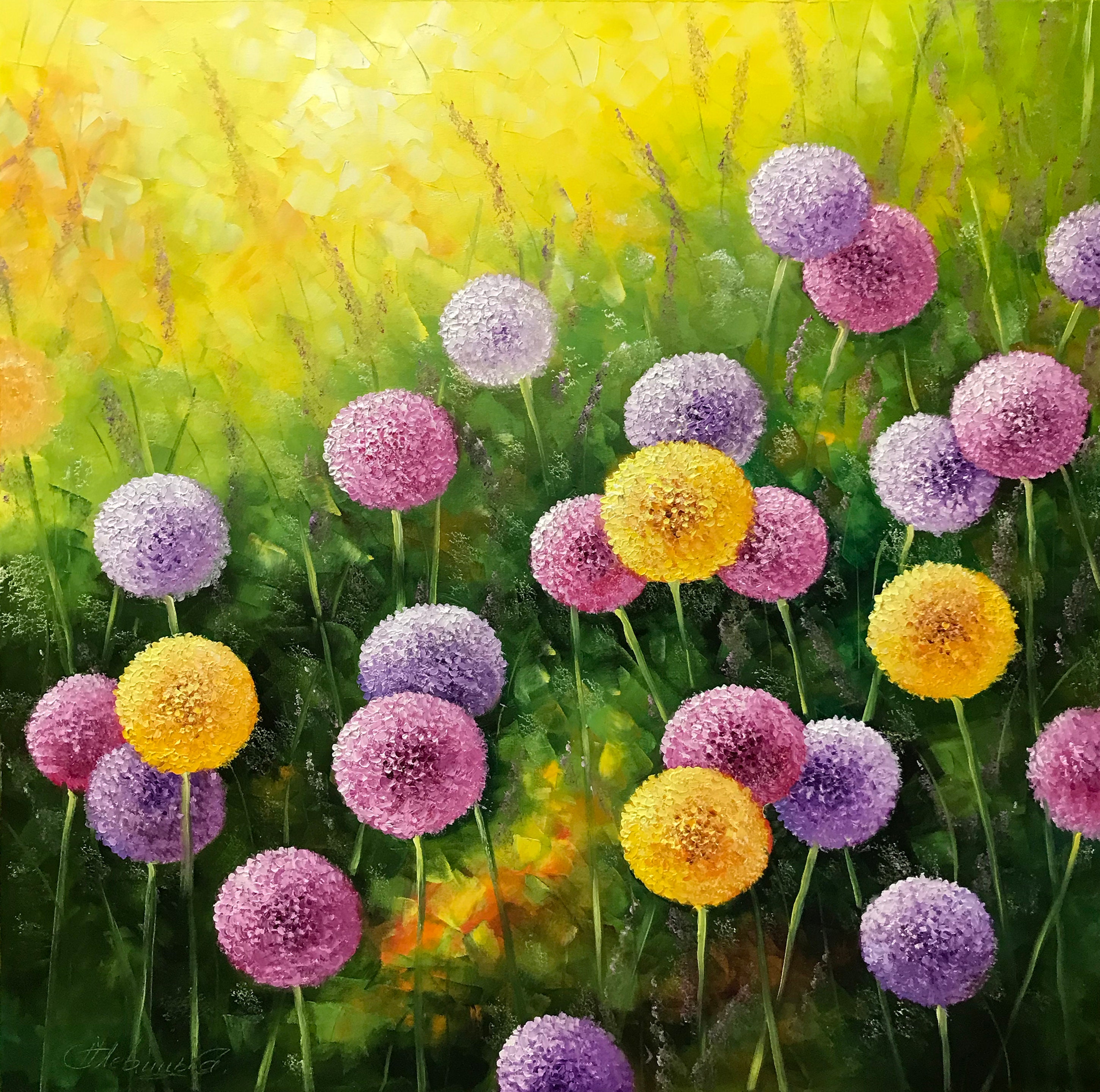 Dandelion Field Painting