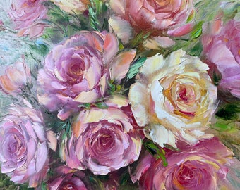 薔薇花瓶　油彩画 装飾フレーム付き 絵画の通販、購入ならFROM ARTIST/作品名：花瓶の薔薇/作家名