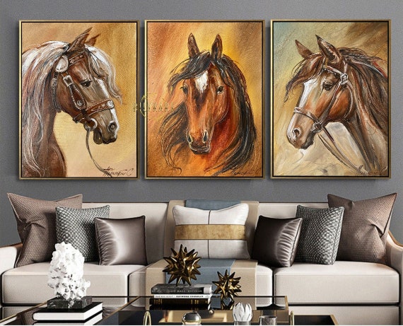 No.240フレーム付きキャンバスアート　オシャレ絵画　馬の絵画　白馬 0256c10c027283e17404e66de32810