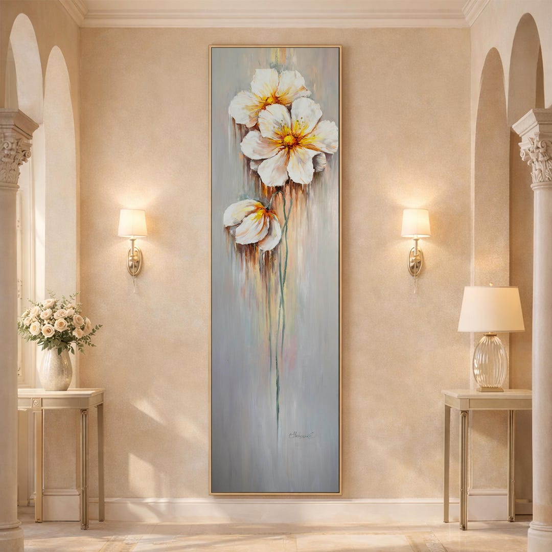 Quadro Su Tela LaLe Living Con Bouquet Floreale Astratto - Stampa D'Arte Per Parete, Formato A3 (30x42 Cm), Senza Cornice