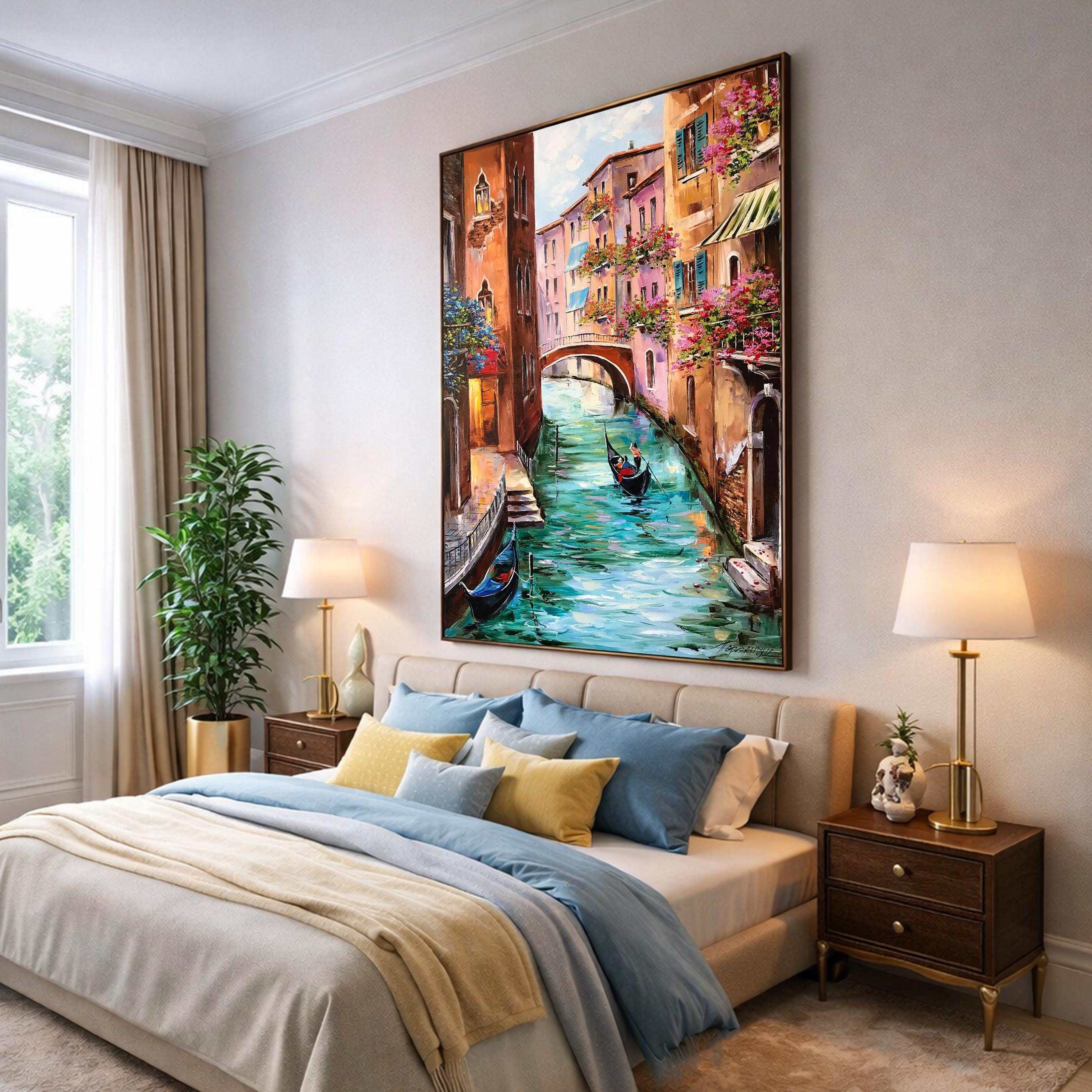 ヴェネツィア イタリア 絵画 オリジナル キャンバス アート ゴンドラ