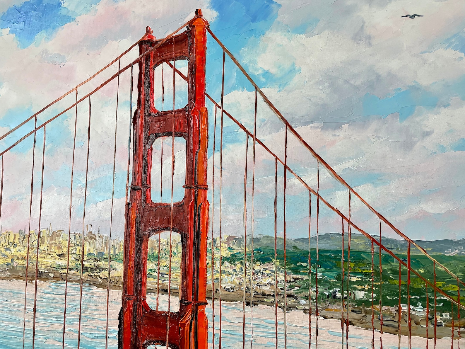 Golden Gate Bridge Original Painting San Francisco Wall Art Etsy