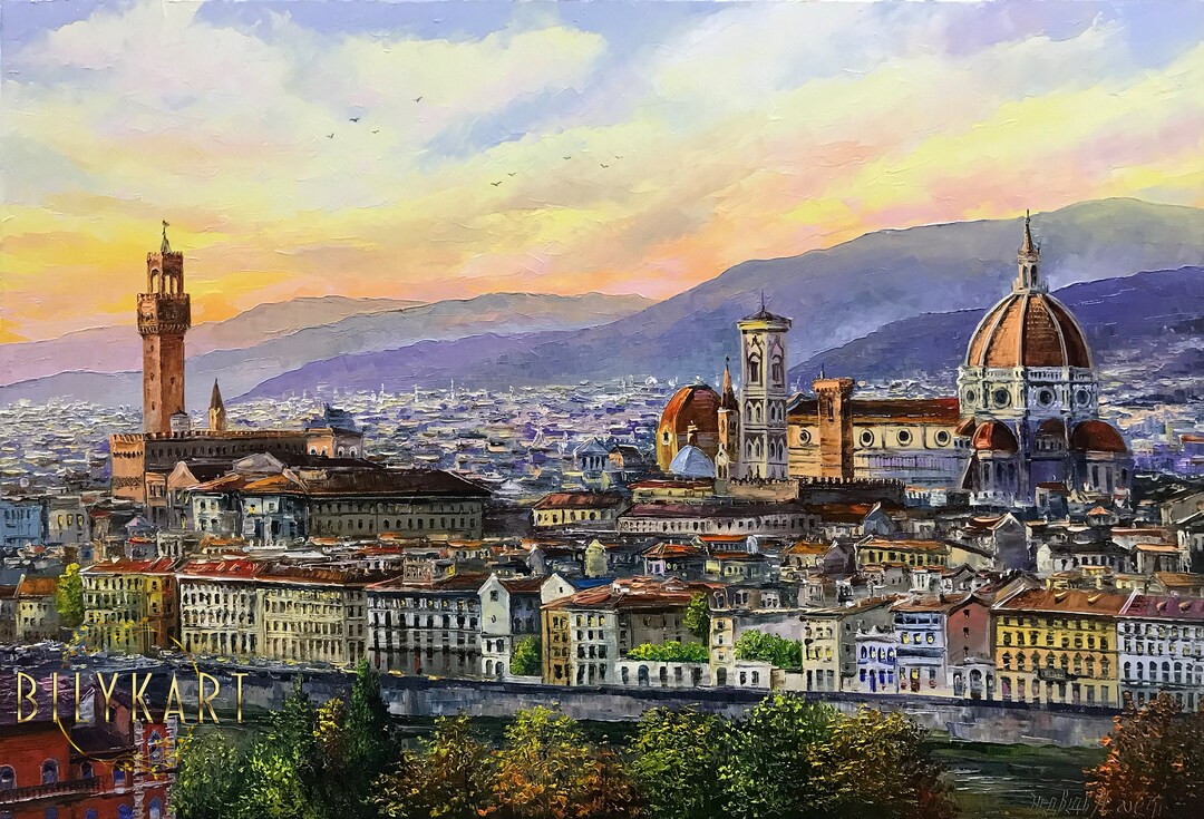 Florence Painting On Canvas Florence Italy Wall Art Italian Landscape 