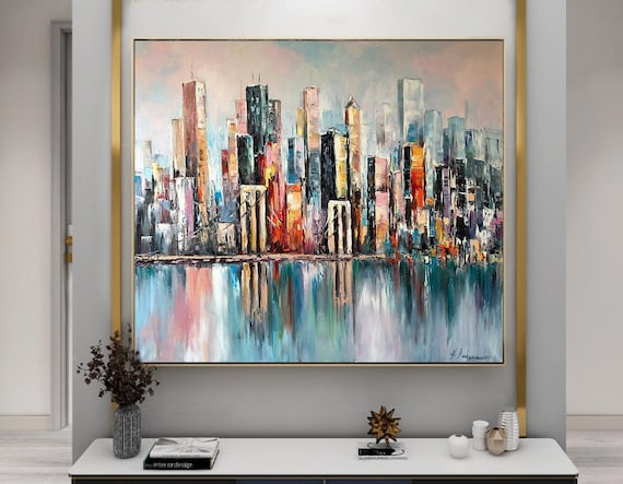 abstract skyline painting