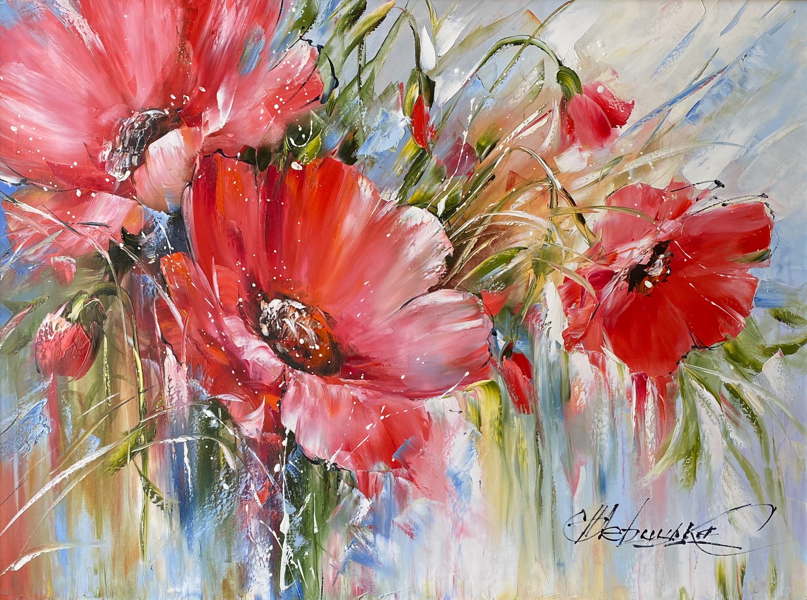 Poppy Painting, Original Red Poppies Painting, Impasto Floral Art, Palette  Knife Art, Gift Idea, Vertical Wall Art, Home Wall Decor by Nata -   Canada