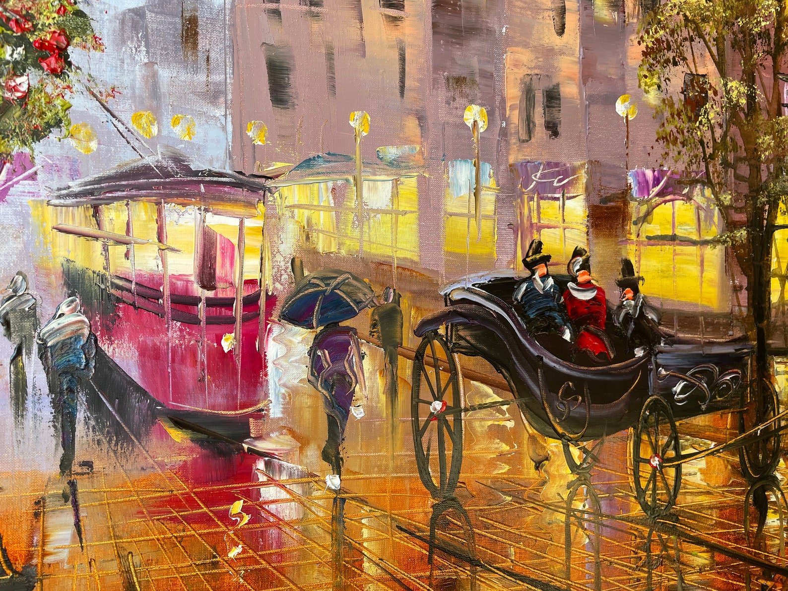 Europe Cityscape Painting Original European Wall Art Canvas City ...