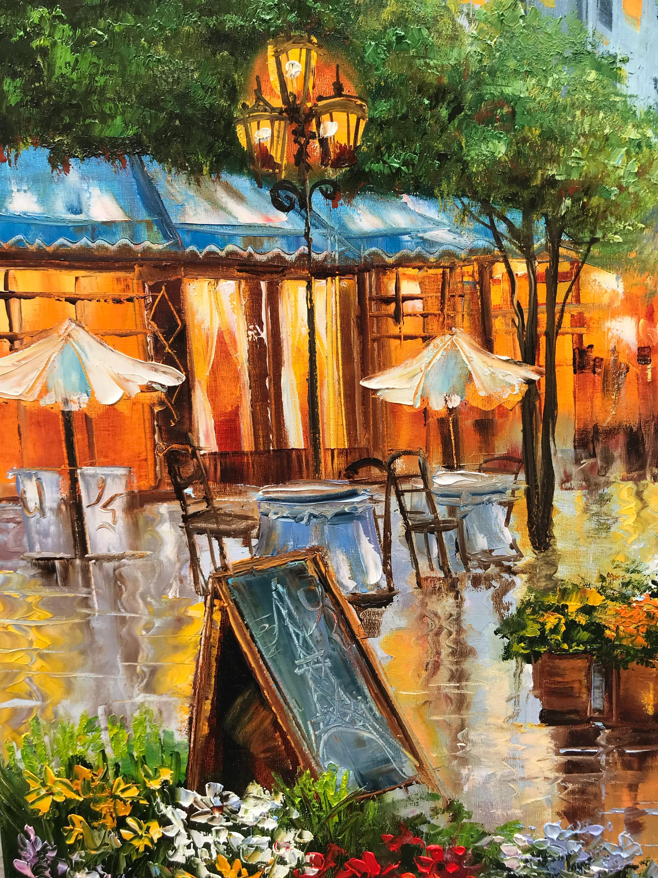 パリの街並みの油絵 オリジナルパリジャンアート ウクライナの