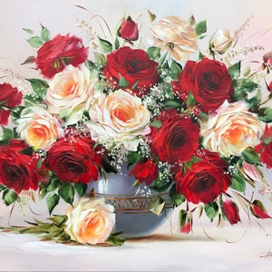 BOUQUET DI PEONIE rosa Dipinto a olio su tela Peonie realistiche Floral  Wall art EUR 488,61 - PicClick IT
