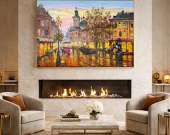 ヨーロッパの都市風景画 オリジナル ヨーロッパの壁掛けアート