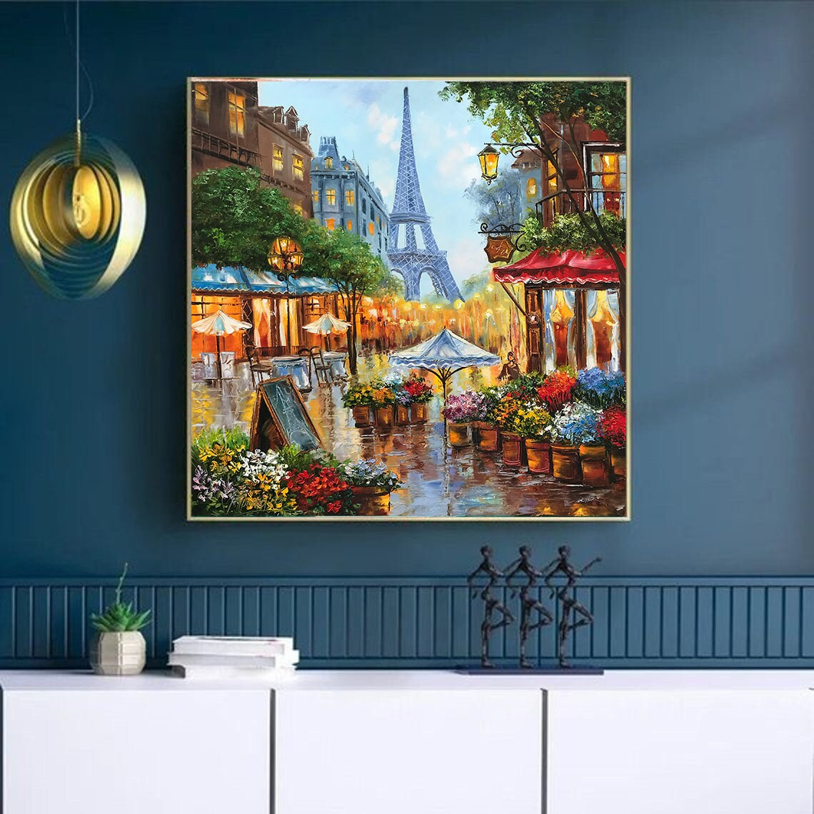 Original Paris Oil Painting on Canvas Modern Eiffel Tower Wall Etsy