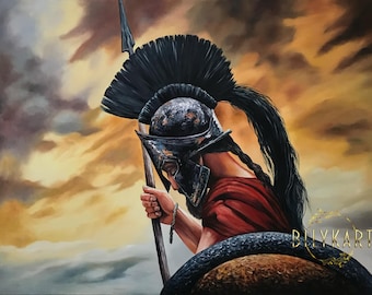 Roman Soldier Painting on Canvas Legionary Roman Soldier Art Ancient Roman Empire Paintings Rome Warrior Oil Painting Original Artwork