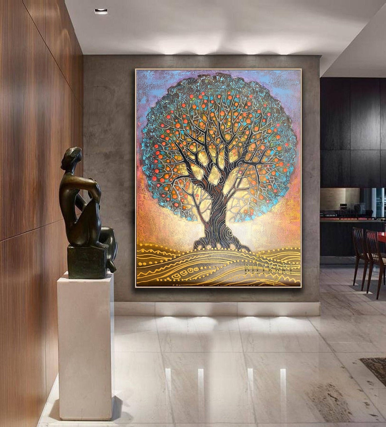 Gustav Klimt Tree of Life Painting on Canvas Apple Tree
