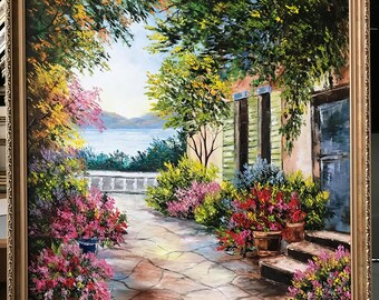 絵画美術　PITT.ROMAN 油彩画　イタリア　美しい花々　額装品　サイン 楽天市場】絵画 インテリア 額入り イタリア製薔薇額絵 ゴールド枠
