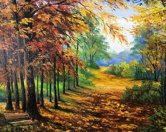 アンティーク 絵画 紅葉 風景 秋 季節 木々 景色 自然 芸術 美術 作品 il_340x270.6381453342_3qj7.jpg