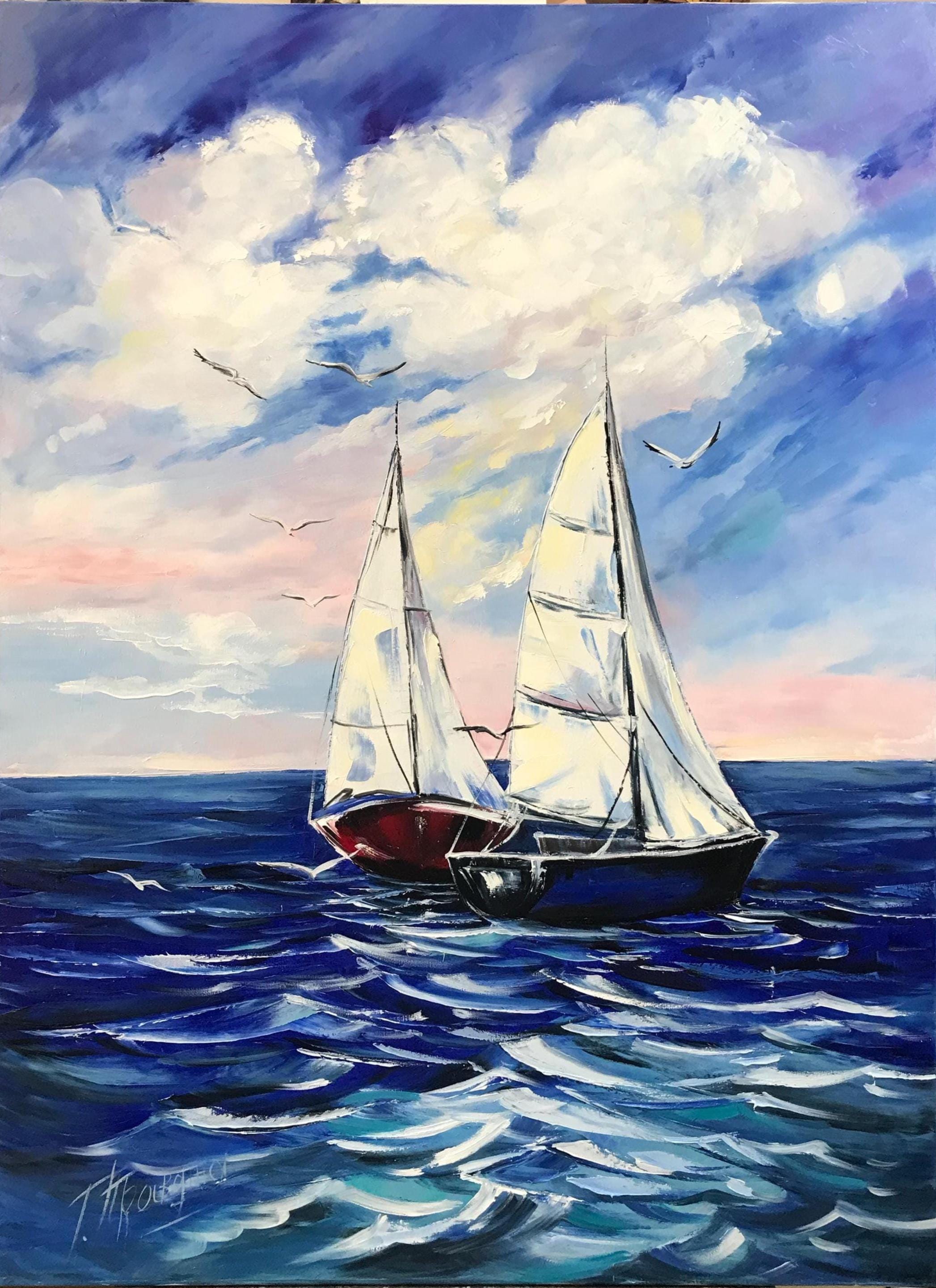 Stampa Su Tela Paesaggio Con Barca E Tramonto – 60x80 Cm, Senza Cornice, Poster Moderno Per Soggiorno E Camera Da Letto - 2