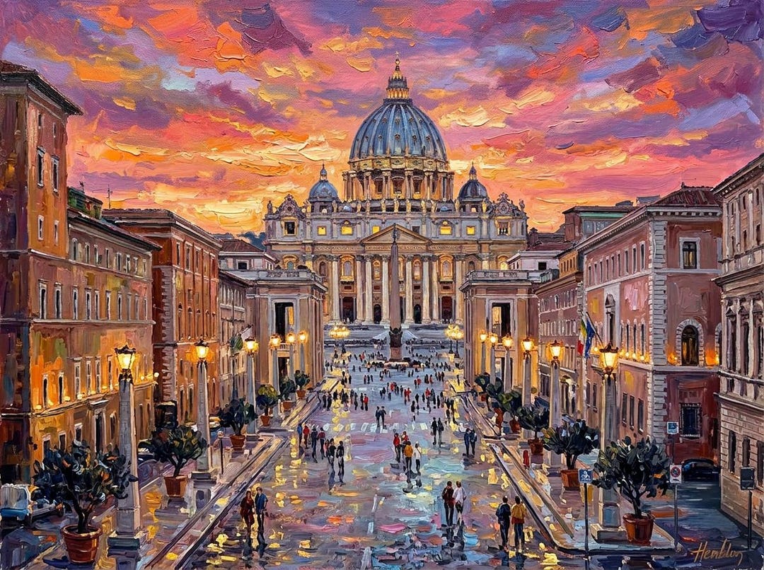 バチカン市国油絵、サン・ピエトロ大聖堂のオリジナル壁画、イタリア