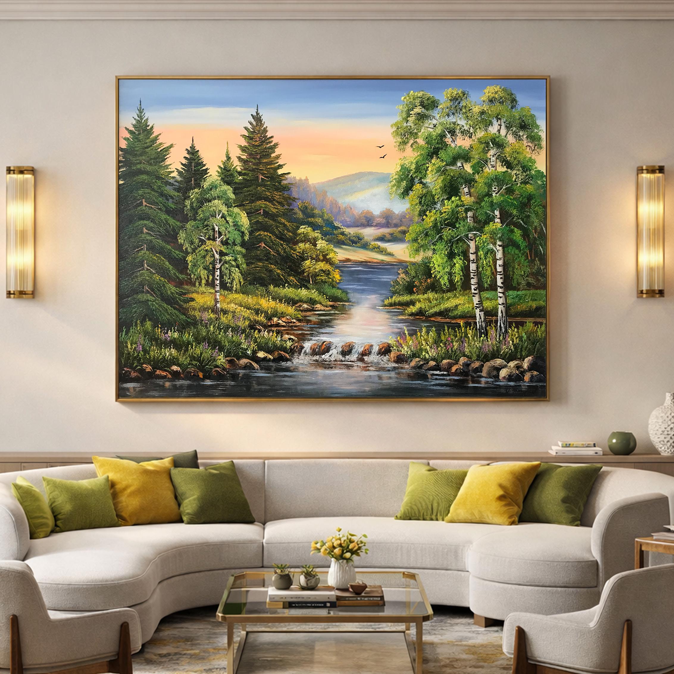 Impression Sur Toile Tableau Sur Toile Châssis Vert Arbres Panorama Foret Photographie 59 Cuisine Chambre A Coucher Salon Couloir 30 X 90 Cm 91761555