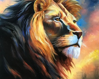 アフリカアート　ライオン【画家 サイン入り】(3) 61F0FqviahL._AC_UF894,