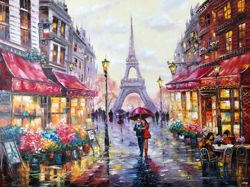 Romantic Couple Painting Canvas Love Date Night Art for Home Couple Kiss under Red Umbrella Wall Art for Bedroom Kissing Couple Oil Painting