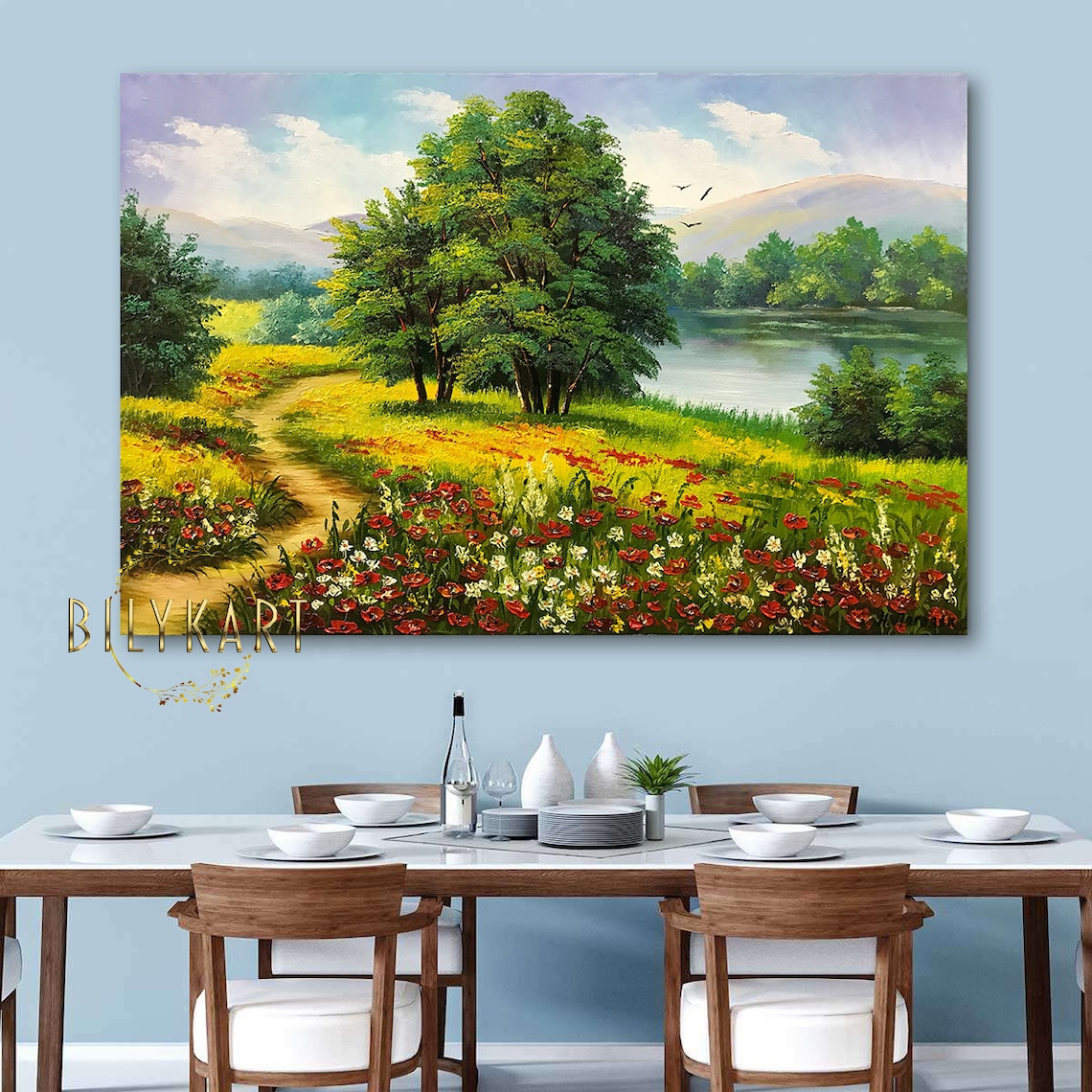 Landscape Nature Scenery Painting on Canvas Panoramic Landscape Oil ...