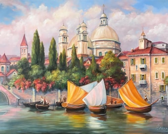 Venice Sunset – Impressionist Original Oil Painting on Canvas