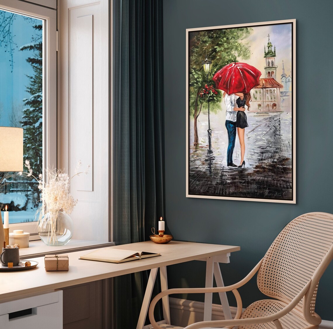 Romantic Couple Painting Canvas Love Date Night Art for Home - Etsy