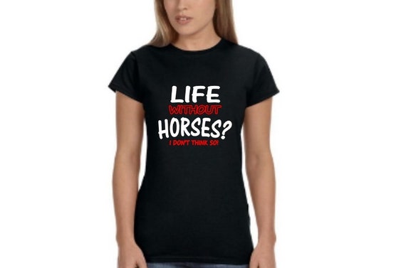 Animals Farm Life Shirt Custom Pattern Horse Silhouette Women/'s Fitted T-Shirt