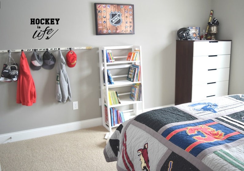 Inspirational quote. Custom sticker Custom wall decal for boys and girls Wall Decal hockey is life