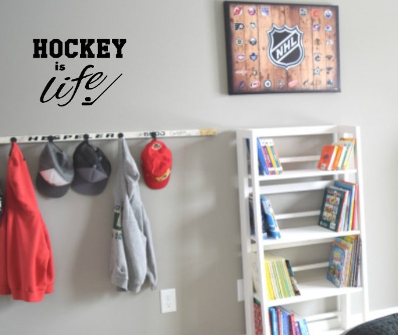 Inspirational quote. Custom sticker Custom wall decal for boys and girls Wall Decal hockey is life