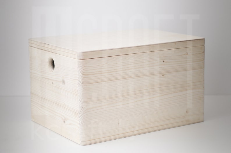Lage Unfinished Wooden Box With Hinged Lid Unfinished Wooden