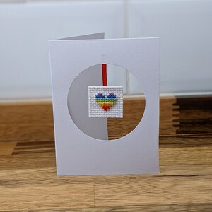 Kruissteek Regenboog Hart Wenskaart