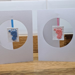 Nieuwe Baby Boy / New Baby Girl kaarten - Cross Stitch Kaarten
