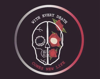 Impression de roses et crânes, art sombre emo, téléchargement numérique
