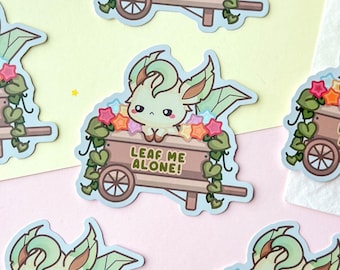 Naklejka winylowa „Zostaw mnie w spokoju” / Naklejka „Idź sobie” / Naklejka „Pokemon Leafeon Eeveelutions” / Naklejka „Introwertyk” / Naklejka „Zostań sobie”