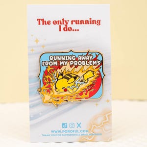 Pin "Ucieczka od moich problemów" / Słodka odznaka Pokemon Pikachu / Pin "Raichu Pichu" / Lęk, depresja, zdrowie psychiczne, prokrastynacja