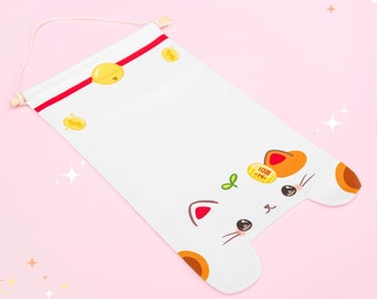 Lucky Cat Enamel Pin Display Banner / Maneki Neko Enamel Pin Pennant / Cute Pin Display Board / Cute Cat Enamel Pins / Colorful Pin Banner