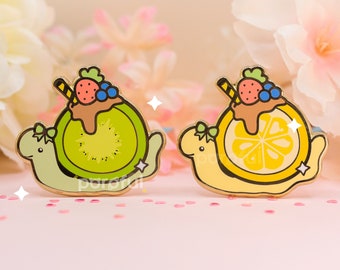 Fruit Snail Enamel Pins / Lemon Snail Pin / Snailie Blind Bags / Cute Snail Pins / Kiwi Snail Pins / Fruit Animal Pins / Garden Creatures