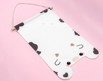 Kawaii Cute Cow Pin Display Banner / Cow Enamel Pin Display Stand / Pin Display Backpack / Pin Display Pennant / Enamel Pin Hoop