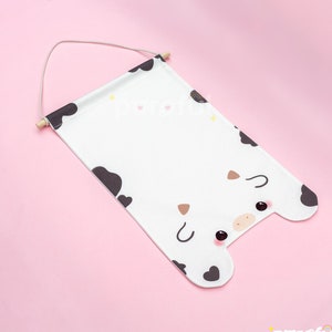 Kawaii Cute Cow Pin Display Banner / Cow Enamel Pin Display Stand / Pin Display Backpack / Pin Display Pennant / Enamel Pin Hoop