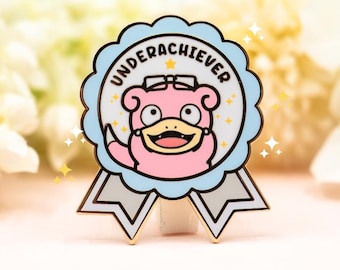 Slowpoke Underachiever Enamel Pin / Slowbro Slowpoke Slowbro Pokemon Pin / Dumb One Brain Cell Psyduck Magikarp Derp Pin / Visible Confusion
