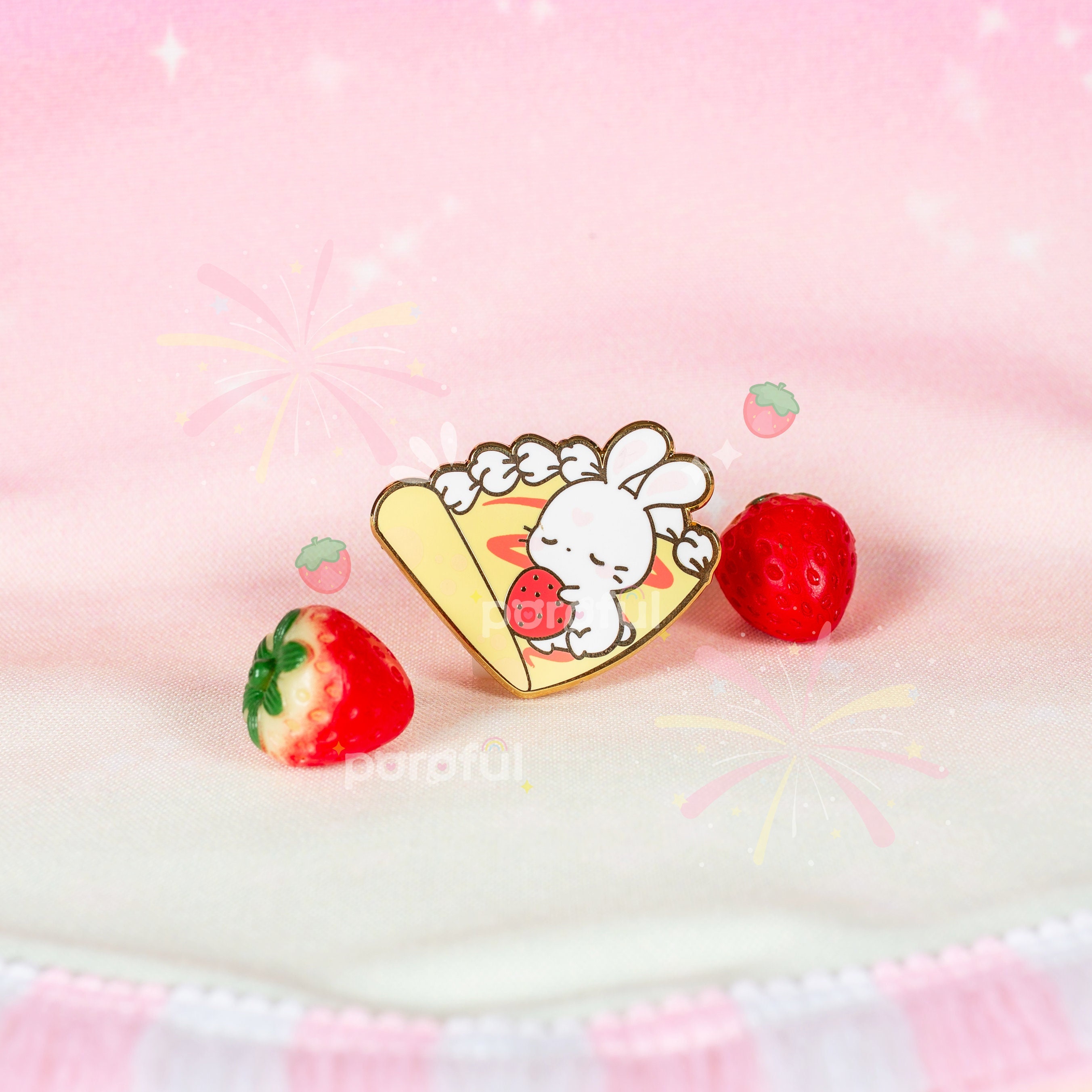 Sweet Strawberry Enamel Pins Set Cartoon Fruit Rabbit Cat Lapel Pins For  Women Girl Cute Brooches Pin Badges For Clothing Backpacks