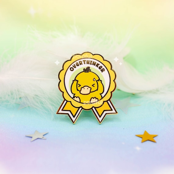 Overthinker Overthinking Enamel Pin / Anxiety Depression Pin / Mental Health Pin / Cute Duck Enamel Pin / Anxious ADHD Pin