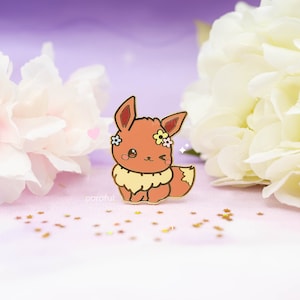 Cute Eeveelution Enamel Pins / Jolteon Pin / Sylveon Pin / Vaporeon Pin / Espeon Pin / Glaceon Pin / Flareon Pin / Leafeon Pin / Eevee Pin zdjęcie 6