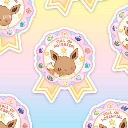 Stickers Cute and Kawaii Eeveelution Pokemon Stickers Eevee 