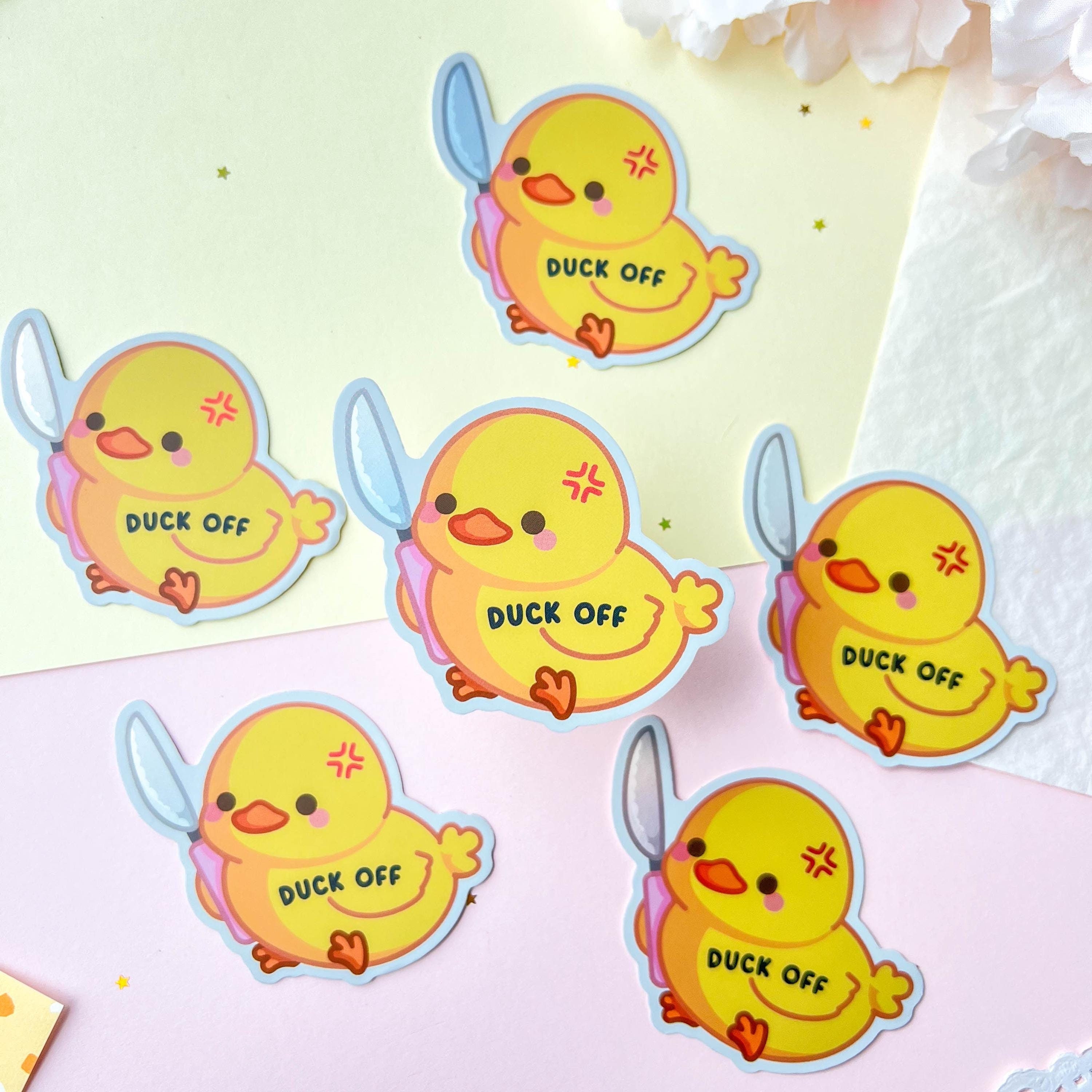 Duck off Vinyl Sticker / Cute Duck Sticker / Baby Duckling Sticker ...