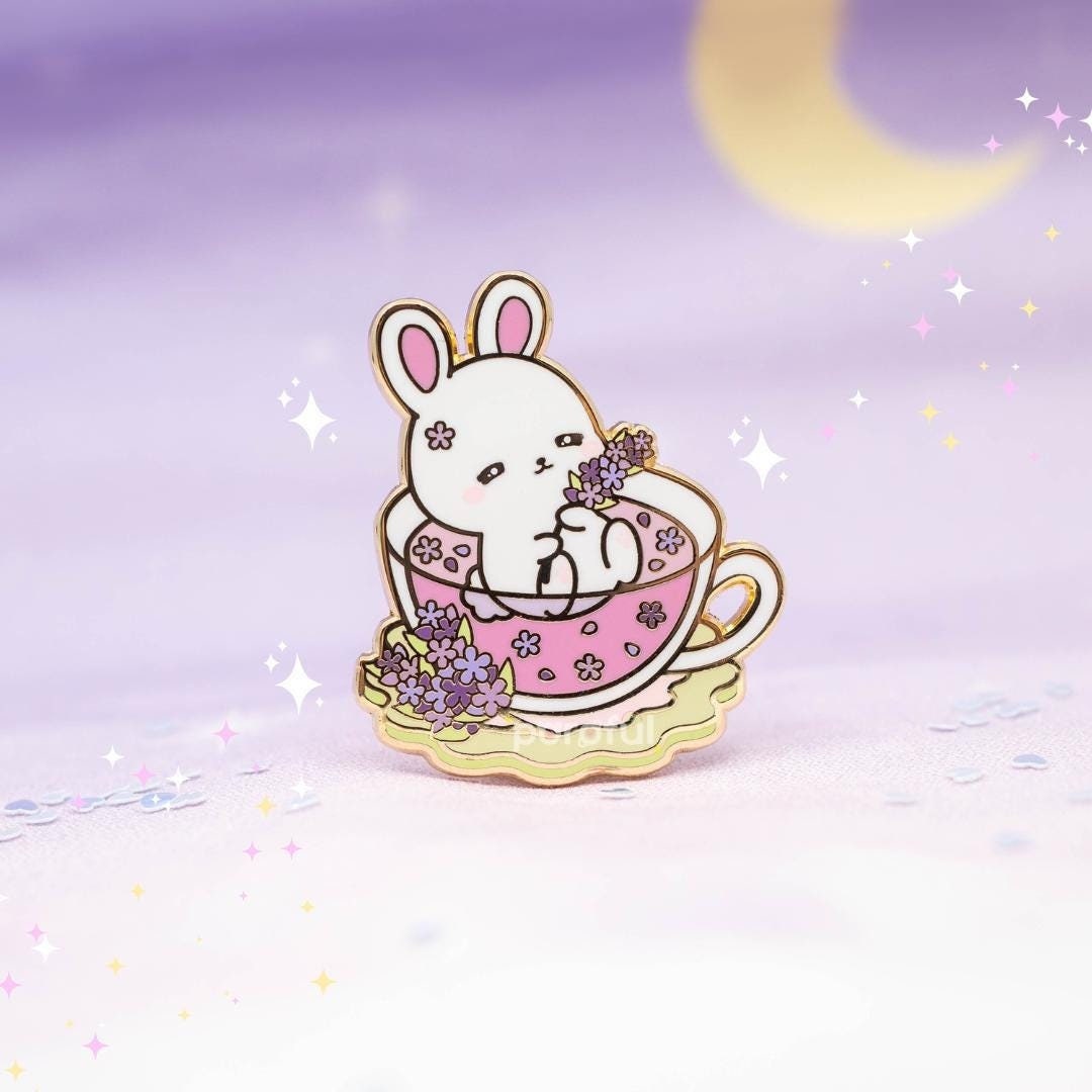 Lavender Bunny Enamel Pin / Cute Rabbit Enamel Pin / Letterbox Gift ...