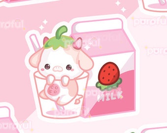 Strawberry Cow kawaii Poster for Sale by MayBK